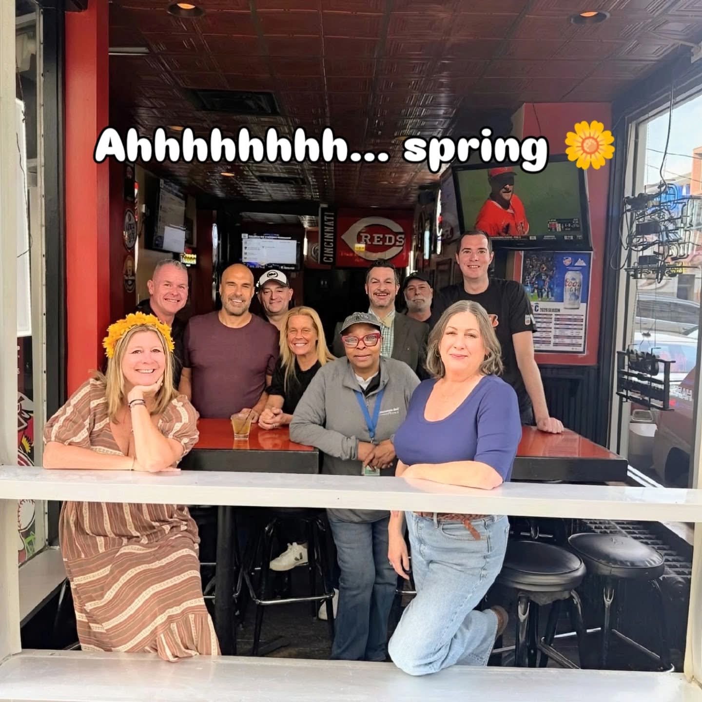 A group photo celebrating the start of spring